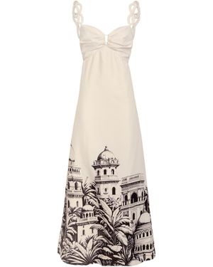 ANDRES OTALORA Pyaar Printed Cotton Poplin Maxi Dress - White