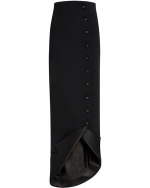 A.W.A.K.E. MODE Tailored Button-Front Maxi Skirt - Black