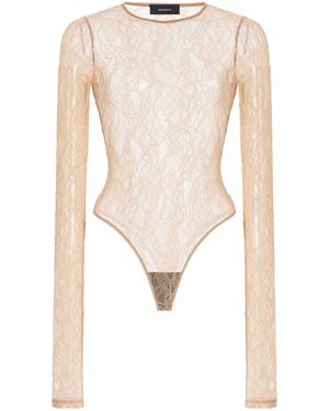 Wardrobe NYC Lace Bodysuit - Natural