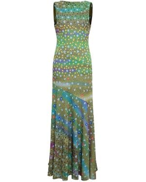 Siedres Fens-Print Maxi Dress - Green