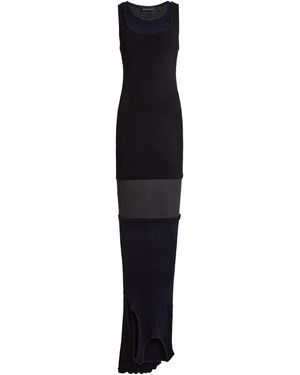 Balenciaga Upside Down Ribbed Cotton Maxi Dress - Black