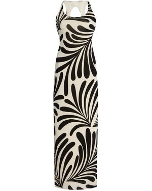 Cala De La Cruz Solange Open Back Jersey Maxi Dress - White