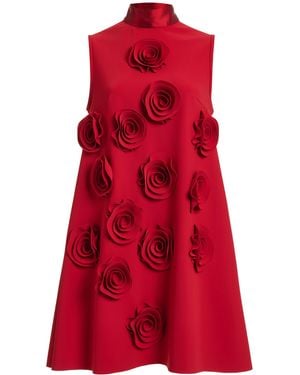 Greta Constantine Quince Floral-Appliquéd Mini Dress - Red