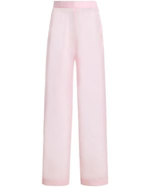 Marlies Grace Exclusive Floral Organza Straight-Leg Trousers - Pink