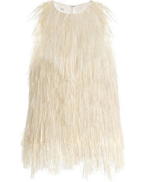 Co. Fringed Silk-Blend Racerback Tank Top - Natural