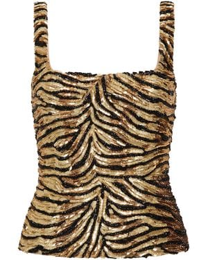 Rachel Gilbert Maison Crystal-Embellished Tank Top - Metallic