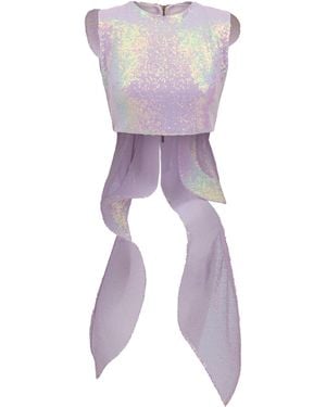 Maticevski Substance Sequined Crop Top - Purple