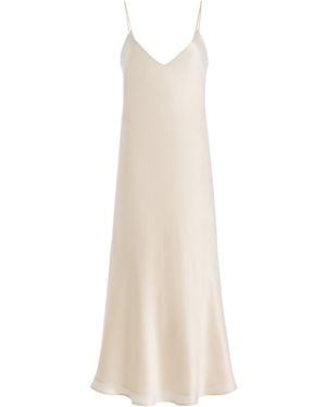 Kamperett Exclusive Caroline Silk Midi Slip Dress - White