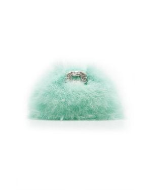 AMINA MUADDI Camelia Feather Bag - Green