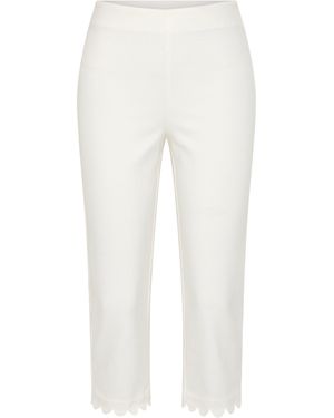 ROAME. Alfie Scallop-Hem Cotton-Blend Capris - White