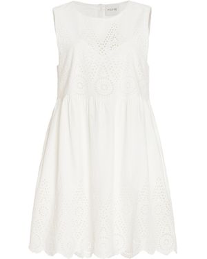 Posse Louisa Broderie Anglaise Cotton Mini Dress - White