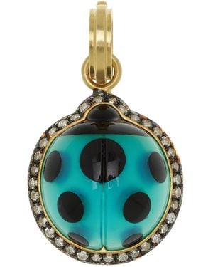 Sylva & Cie Ladybug 18K Agate Pendant - Blue