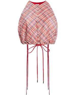Rosie Assoulin Draw Me Closer Silk-Blend Top - Red