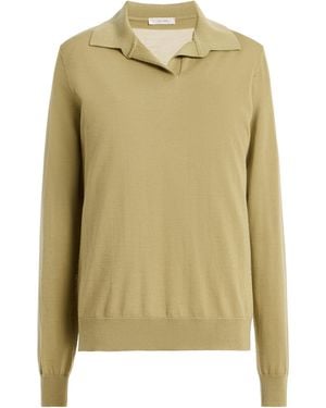 The Row Pauli Wool-Silk Top - Green