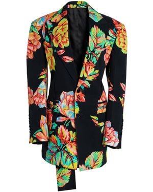 Christopher John Rogers Cinched Printed Cotton Blazer - Multicolour