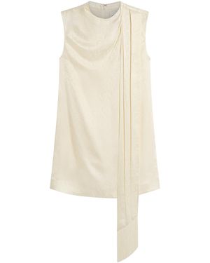 Posse Marcella Scarf-Detailed Silk-Blend Mini Dress - White