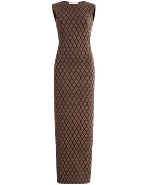 Marie Adam-Leenaerdt Resille Sequined Knit Maxi Dress - Brown