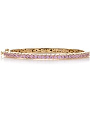 Sydney Evan Large 14k Yellow Gold Diamond, Sapphire Bangle - White