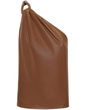 ANDRES OTALORA Trama Interior Leather Top - Brown