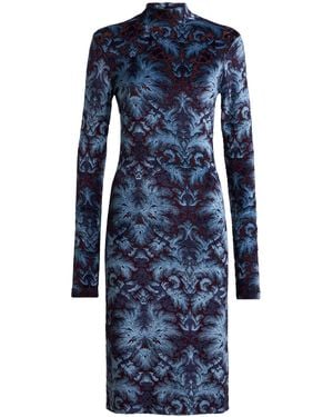 Etro Printed Crepe Midi Dress - Blue