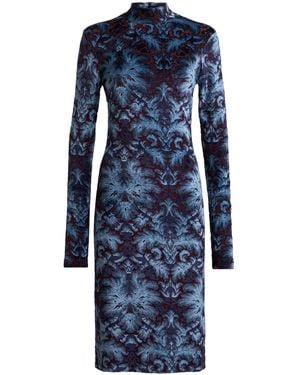 Etro Printed Crepe Midi Dress - Blue