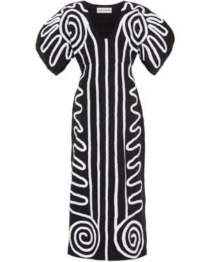 Mara Hoffman Melia Printed Cotton-blend Midi Dress - Black