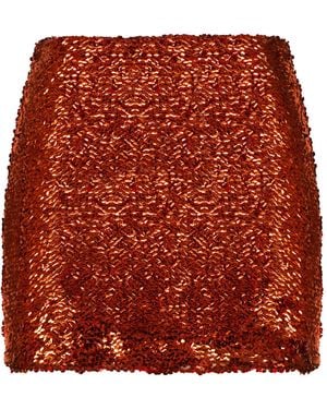 ANDRES OTALORA Piedra Del Sol Sequined Mini Skirt - Red