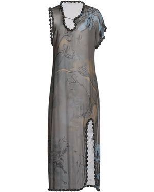 Victoria Beckham Asymmetrical Embellished Midi Dress - Grey