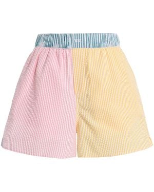 With Nothing Underneath Exclusive The Boxer Seersucker Shorts - Pink
