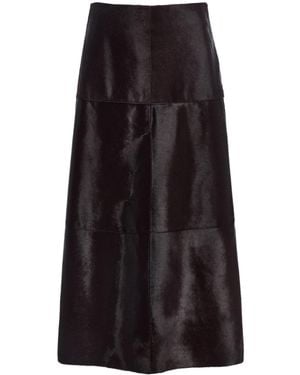 Twp The A-Line Pony Hair Skirt - Black