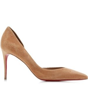 Christian Louboutin Iriza 85Mm Veau Velours Court Shoes - Natural