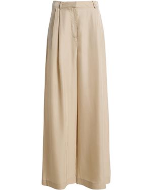 Frankie Shop Marfa Pleated Twill Trousers - Natural