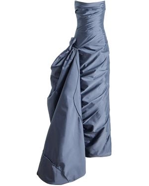 Marmar Halim Exclusive Satin Gown - Blue