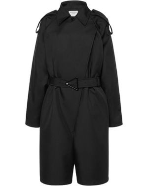 Bottega Veneta Belted Gabardine Jumpsuit - Black