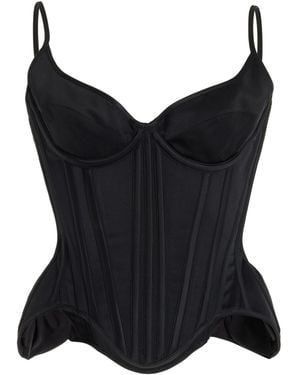 Wiederhoeft Salon Satin Corset Top - Black