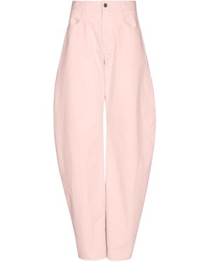 Alaïa Round Mid-Rise Barrel-Leg Jeans - Pink
