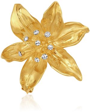 Oscar de la Renta Lily Crystal Barrette - Metallic