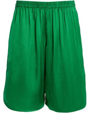 Frankie Shop Nelis Satin Bermuda Shorts - Green