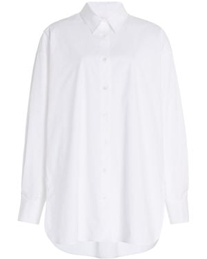 Carolina Herrera Oversized Cotton-blend Button-down Shirt - White