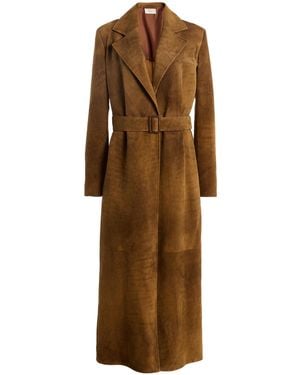 The Row Raisa Suede Coat - Brown