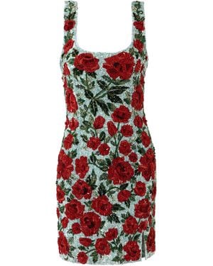 La Fuori Crimson Rose Mini Dress - Red