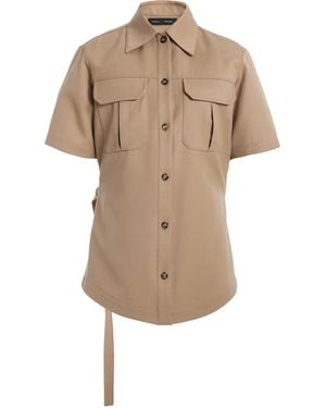Proenza Schouler Nali Wool Gabardine Top - Natural
