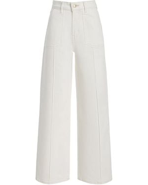 FRAME Le Slim Stretch Mid-Rise Palazzo Jeans - White