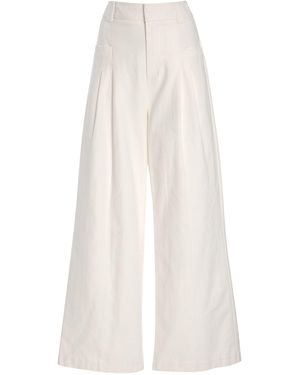 Third Form Fusion Pleated Cotton Wide-Leg Trousers - White