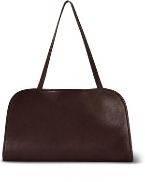 The Row Peggy Leather Clutch - Brown