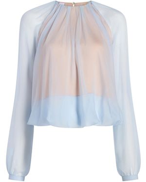 Marina Moscone Layered Silk Top - White