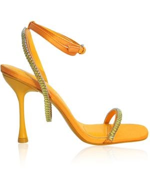 Jonathan Simkhai Luxon Crystal-Embellished Satin Sandals - Metallic