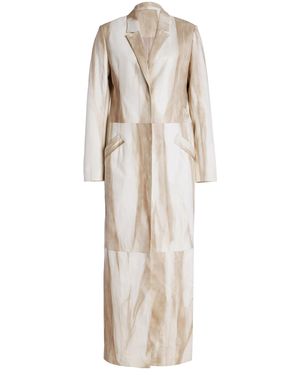 LAPOINTE Marbled Leather Coat - Natural