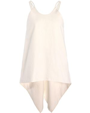 Third Form Fusion Draped Cotton Halter Top - White