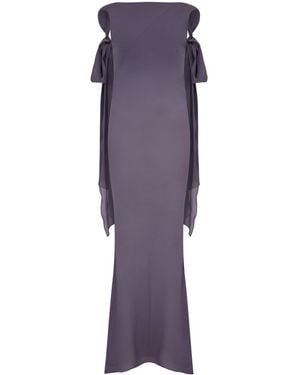 Conner Ives Exclusive La Isla Sash Strap Silk Gown - Purple